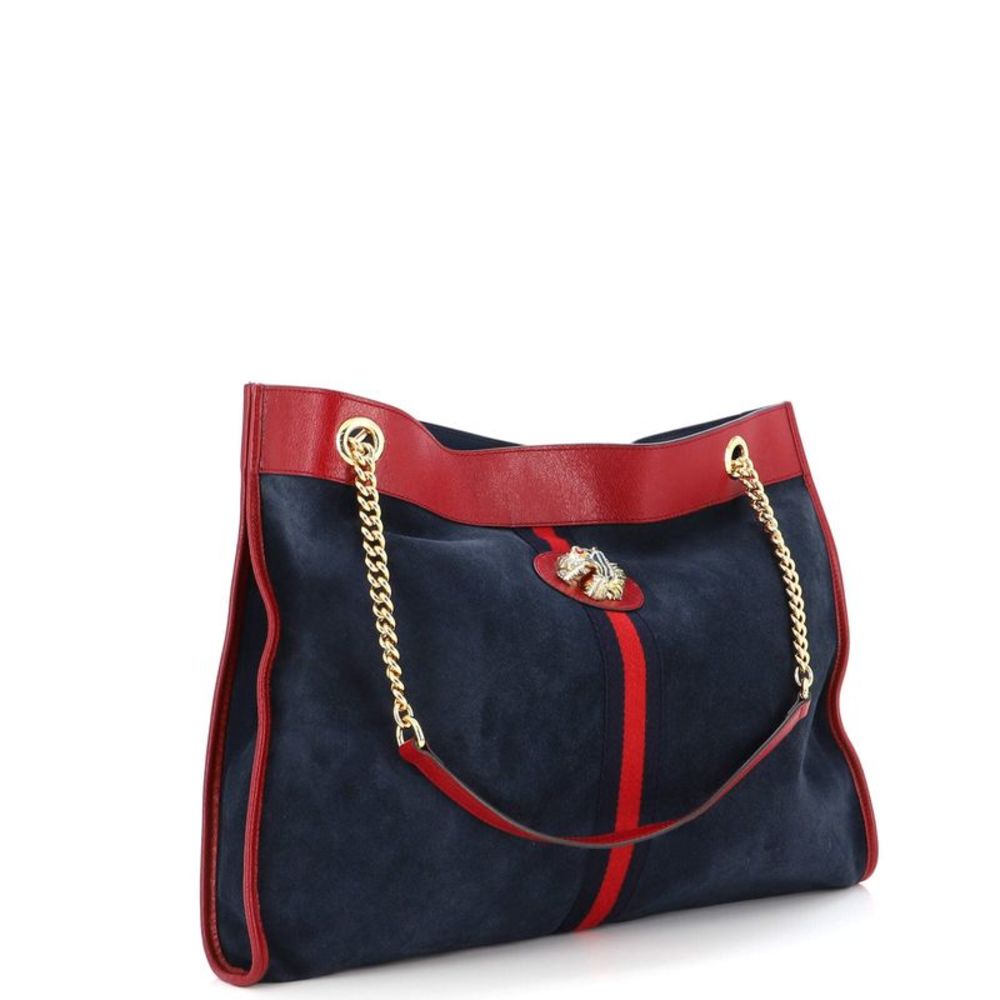 Gucci Rajah Chain Tote Suede Large Blue - Picture 3 of 7